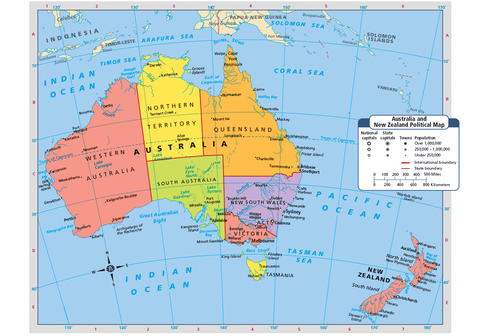 Map Of New Zealand And Australia World Map With Countries