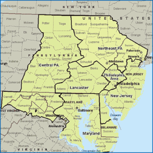Map of Pennsylvania and New Jersey | World Map With Countries