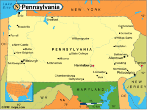Map of Pennsylvania and Surrounding State | World Map With Countries