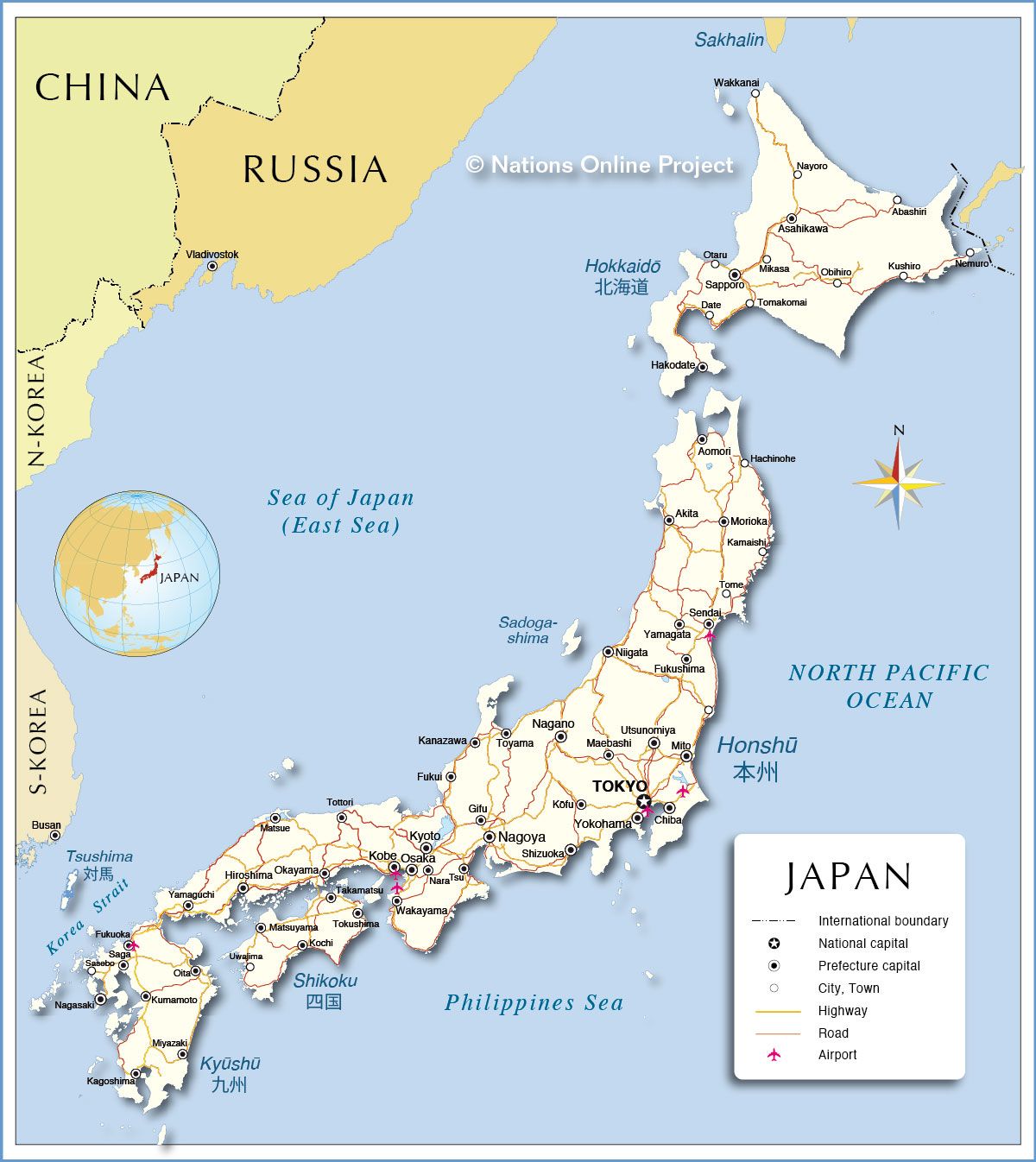 Political Map Of Japan 