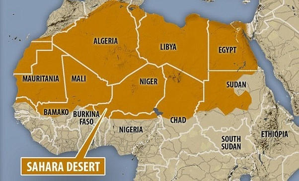 Printable Sahara Desert - World Map With Countries