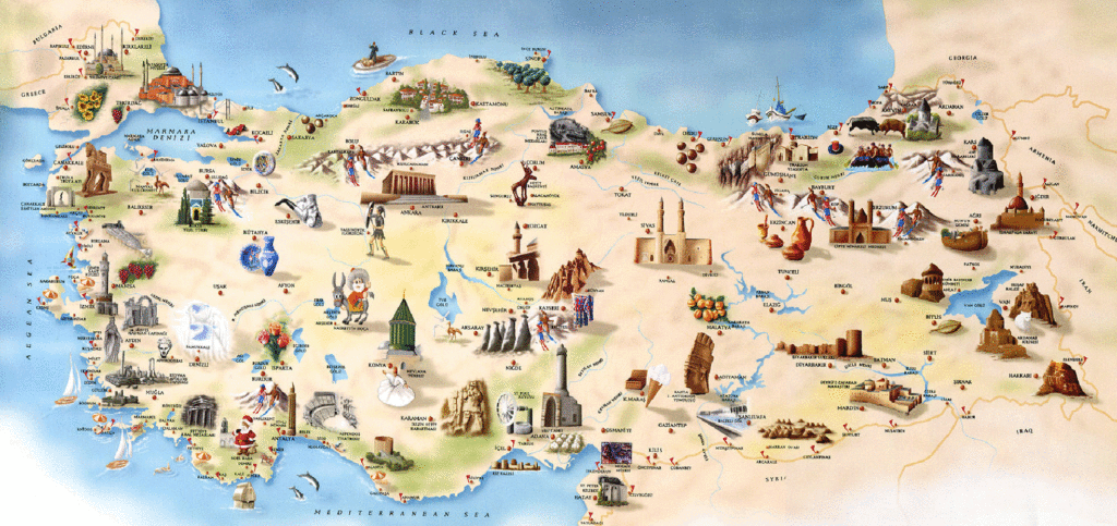Tourist Map of Turkey