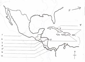 Blank map of Central America