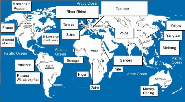 6 Free Printable World River Map Outline World Map With Countries 