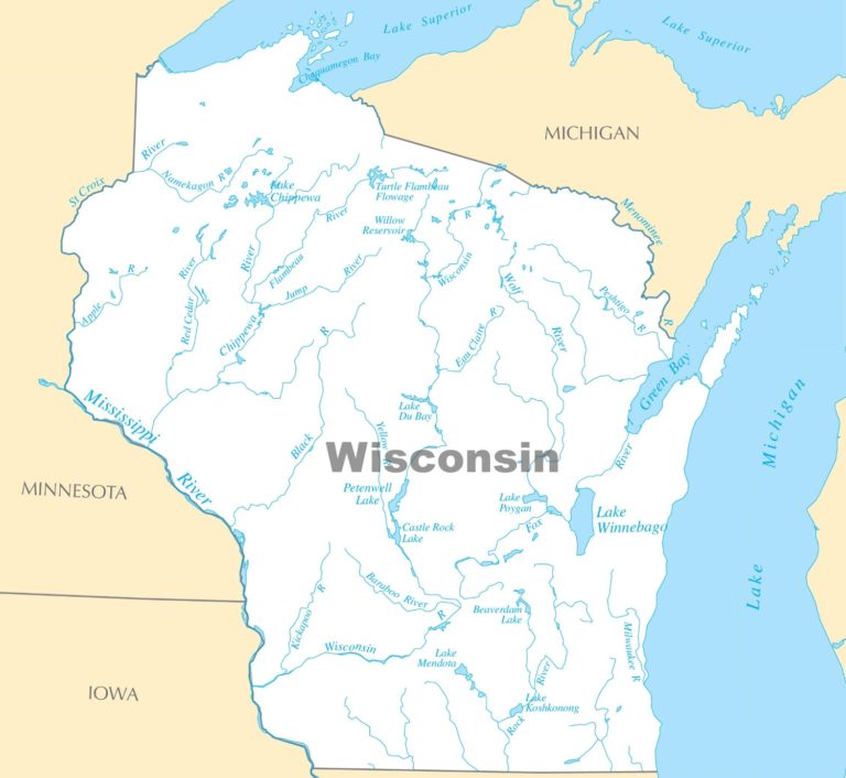 8 Free Printable Map Of Wisconsin With Cities PDF Download