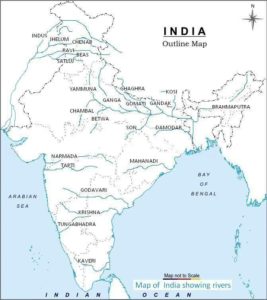 Outline India River Map