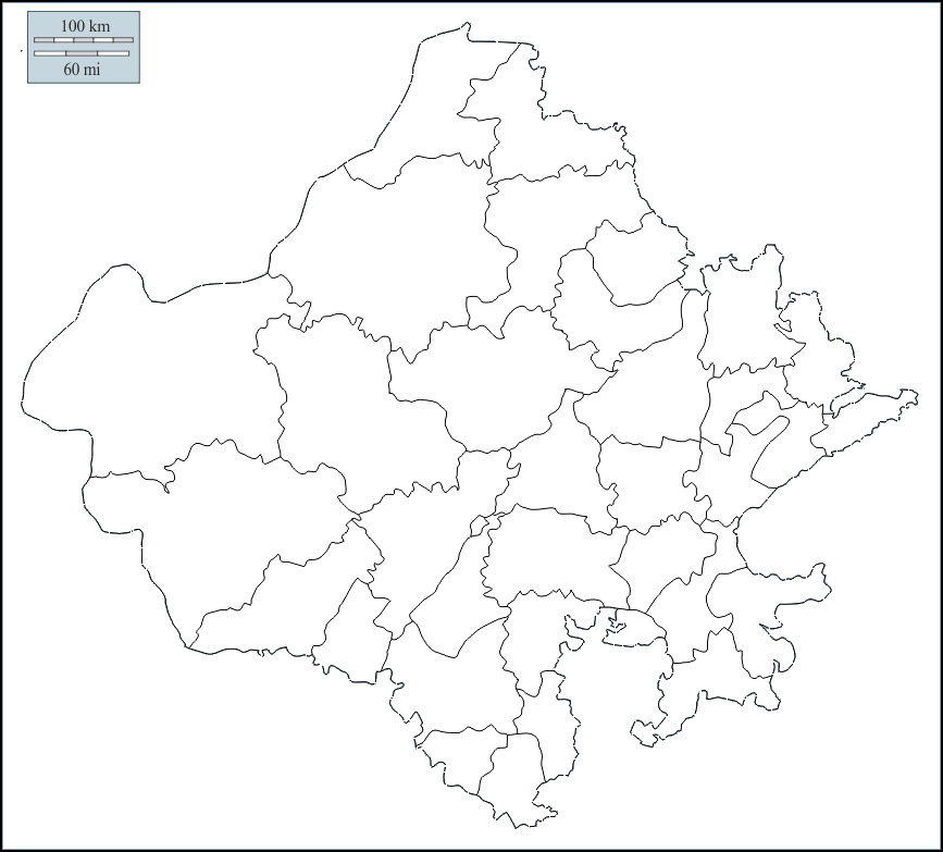 Outline Map of Rajasthan PDF