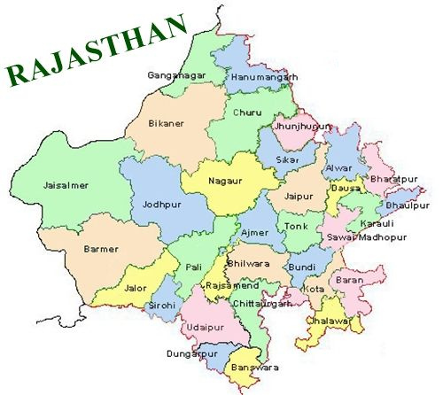 Rajasthan Map District Wise 4 Free Printable Blank Map Of Rajasthan Template - Outline | World Map With  Countries