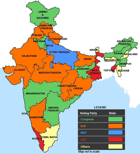 Political India Map for Kids