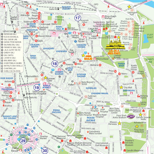 Printable Map of Delhi & Cities