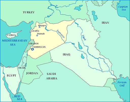 Printable Map of Syria