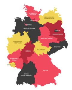 Map of Germany with States