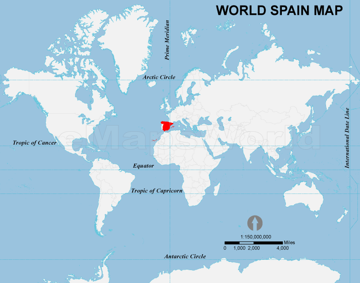 Spain World Map with PDF