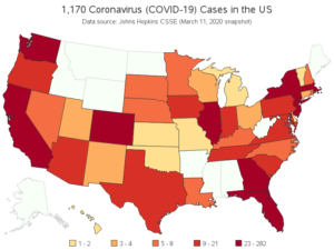 Coronavirus COVID 19 Map of US United States | World Map With Countries
