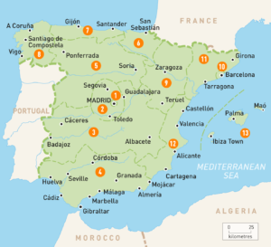 Detailed Map of Spain with Cities and Towns | World Map With Countries