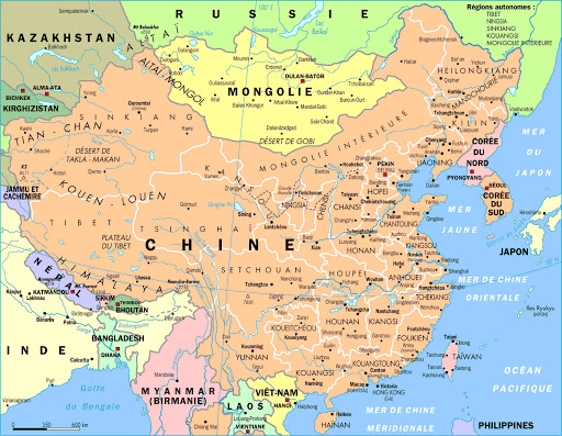 Detailed Political Map of China