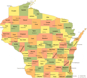 Map of Wisconsin Counties | World Map With Countries