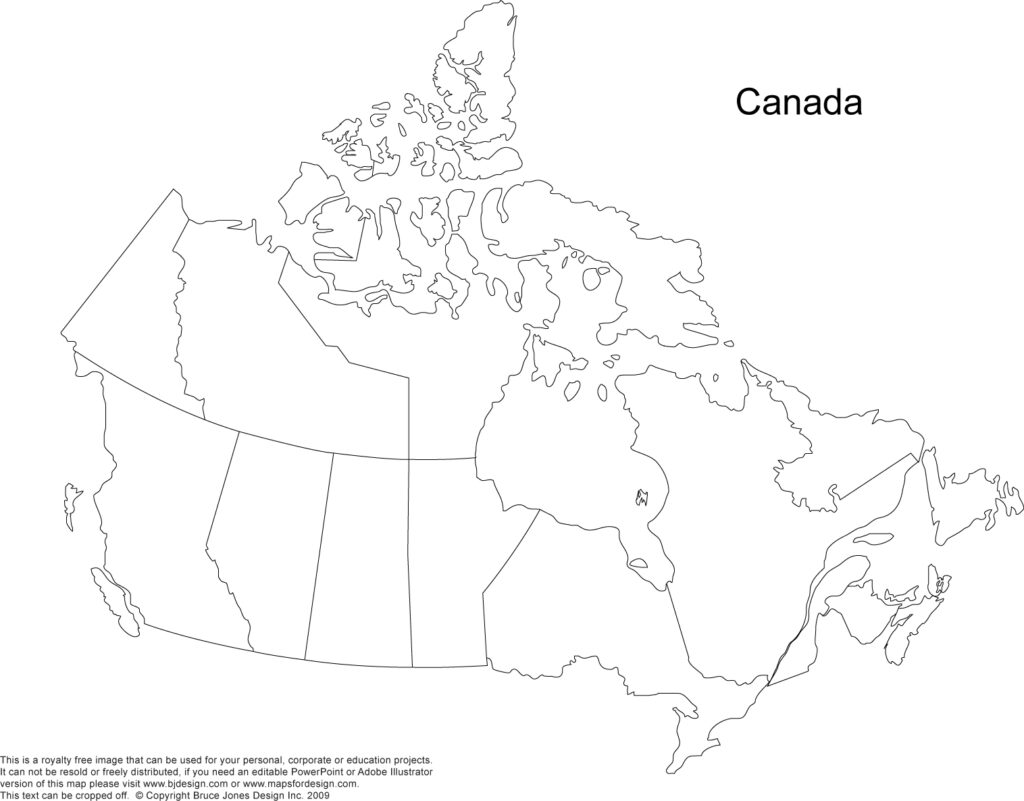 Free Canada Map With Cities Blank Printable Outline World Map With