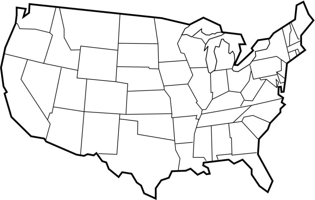 USA Blank Map with States