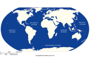 5 Oceans in the World Map | World Map With Countries
