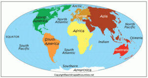 7 Continents and 5 Oceans on World Map | World Map With Countries