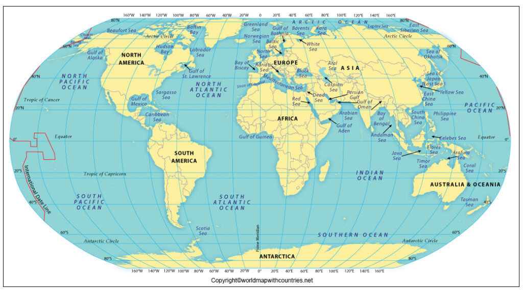 World Map With Continents And Oceans Blank And Labeled World Map With