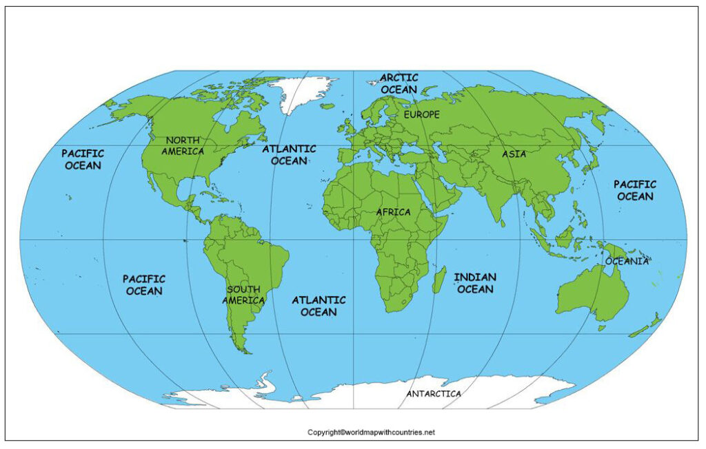 World Map with Arctic Ocean