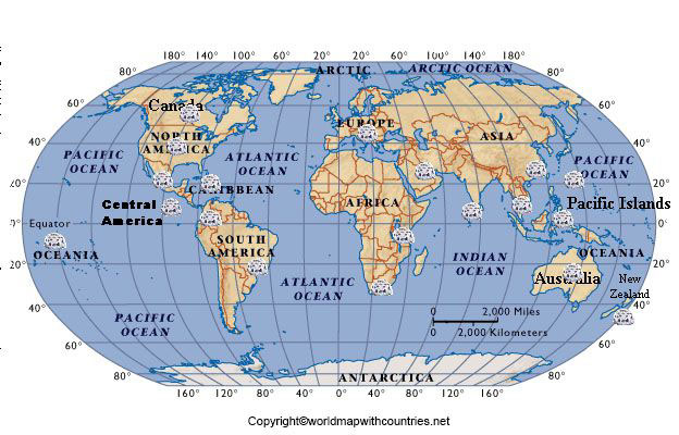 World Map with Coordinates