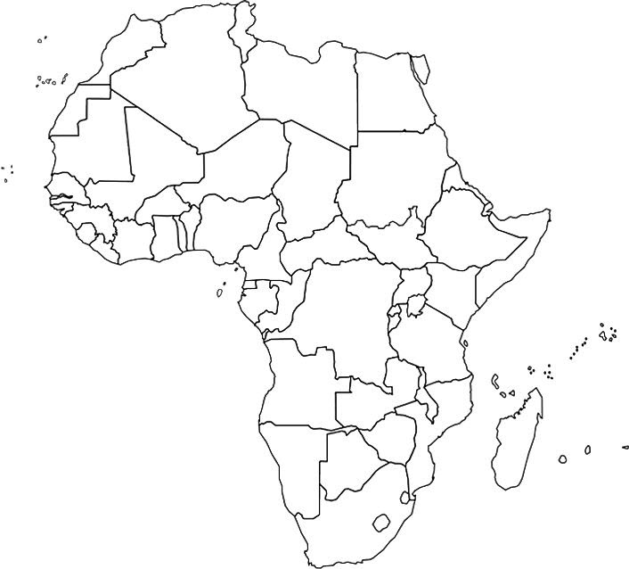 Labeled Africa map