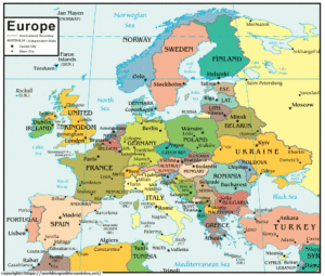 map of europe with cities 1 | World Map With Countries