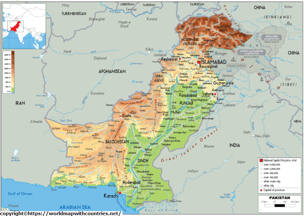 Pakistan Map With State