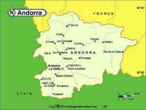 Andorra Map with States pdf | World Map With Countries