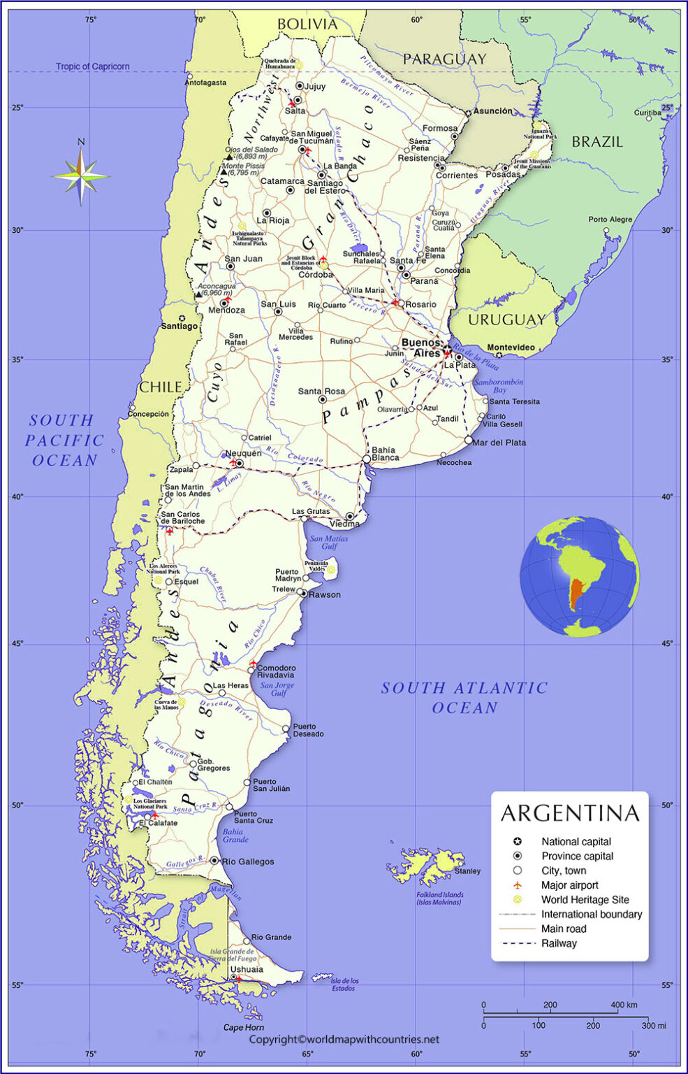 free-printable-labeled-and-blank-map-of-argentina-in-pdf