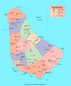 Barbados Map with States 1 pdf | World Map With Countries