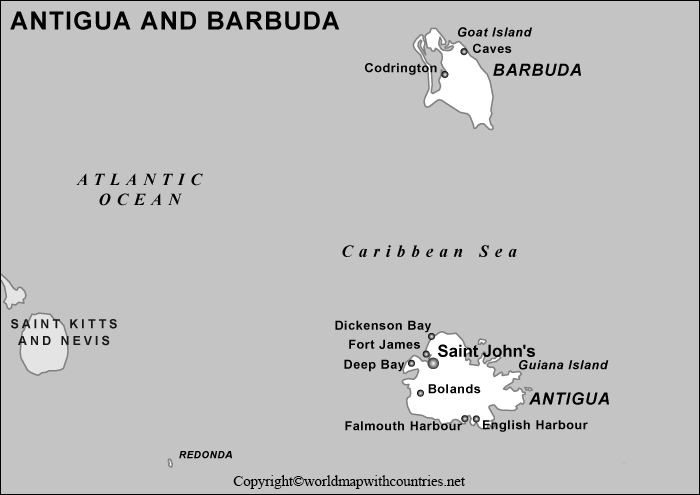 Blank Map of Antigua and Barbuda