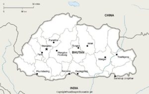 Blank Map of Bhutan pdf | World Map With Countries