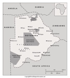 Blank Map of Botswana