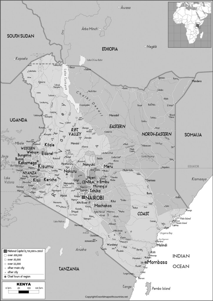 Blank Map of Kenya