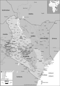 Blank Map of Kenya pdf | World Map With Countries