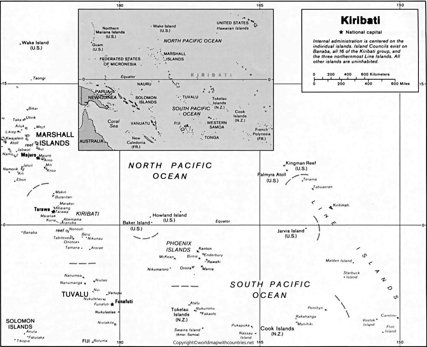 Blank Map of Kiribati