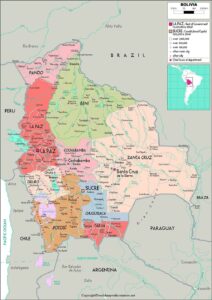 Bolivia Map with States pdf | World Map With Countries