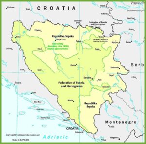 Bosnia and Herzegovina Map with States pdf | World Map With Countries