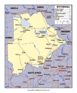 Botswana Map with States pdf | World Map With Countries
