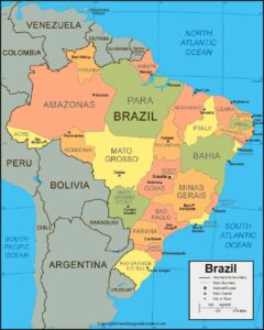 Brazil Map with States pdf | World Map With Countries