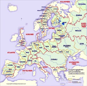 Europe Map rivers pdf | World Map With Countries