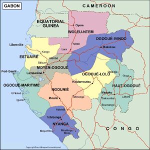 Gabon Map with States pdf | World Map With Countries