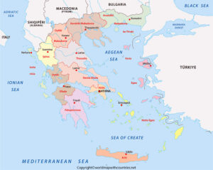 Greece Map with States | World Map With Countries