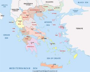 Greece Map with States pdf | World Map With Countries