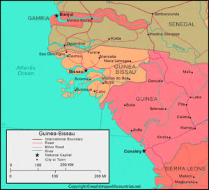 Guinea Bissau Map with States | World Map With Countries