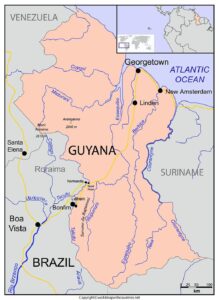 Guyana Map with States pdf | World Map With Countries